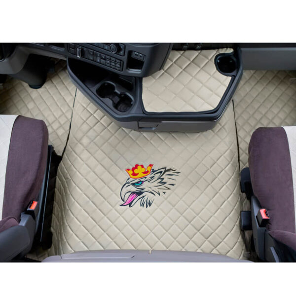 DYWANIKI PIKOWANE HAFT SCANIA R NEW GENERATION OD 2016 PRAWY FOTEL NIEAMORTYZOWANY BEŻOWE