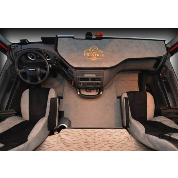 Pokrowce PRESTIGE LINE DAF XF 105 OD 2012r. DAF 106 OD 2013r. fotele lotnicze – 2 pasy Nr. 124 (23cm) SZARO-CZARNE - obrazek 2
