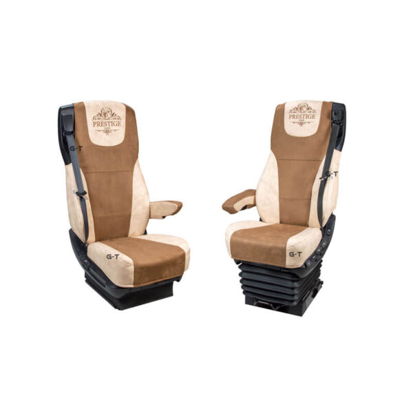 Pokrowce PRESTIGE LINE DAF XF 105 OD 2012r. DAF 106 OD 2013r. fotele lotnicze – 2 pasy Nr. 124 (23cm) Beżowe