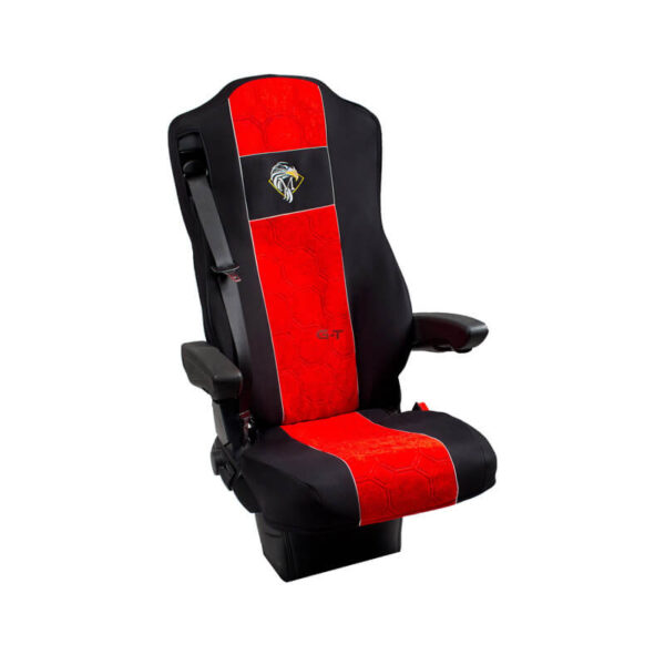 Pokrowce Sztruksowe MERCEDES MP 4 od 2011 fotel pasażera nieamortyzowany – 2 pasy nr. 122 Czerwony - obrazek 3