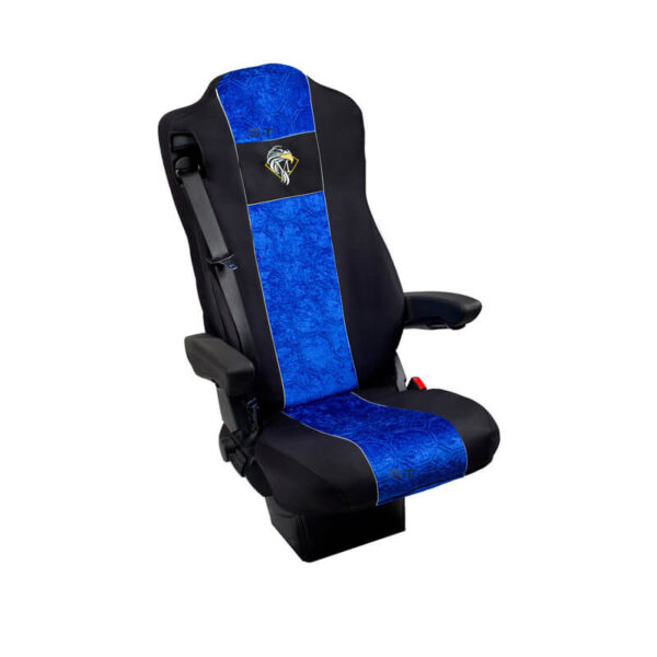 Pokrowce Sztruksowe MERCEDES MP 4 od 2011 fotel pasażera nieamortyzowany – 2 pasy nr. 122 Niebieskie - obrazek 4