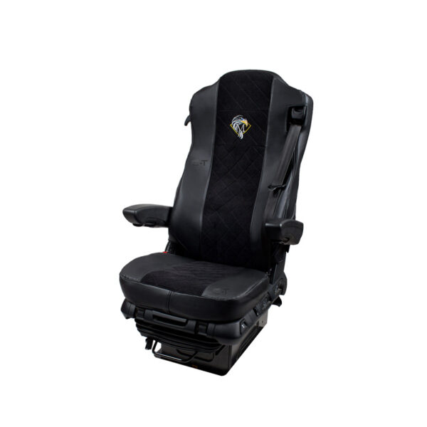 Pokrowce Skaj/Sztruks MERCEDES MP 4 od 2011 fotel pasażera nieamortyzowany – 2 pasy nr. 122 Czarny/Czarny - obrazek 3