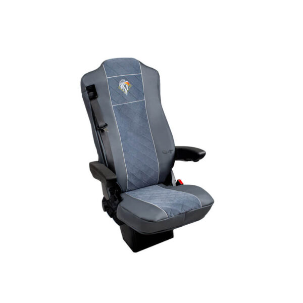 Pokrowce Skaj/Sztruks MERCEDES MP 4 od 2011 fotel pasażera nieamortyzowany – 2 pasy nr. 122 Szare/Szare - obrazek 3