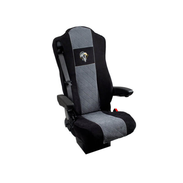Pokrowce Sztruksowe MERCEDES MP 4 od 2011 fotel pasażera nieamortyzowany – 2 pasy nr. 122 Szary - obrazek 4