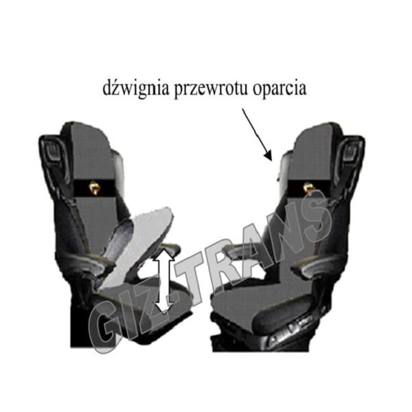 Pokrowce Skaj/Sztruks MERCEDES MP 4 od 2011 fotel pasażera nieamortyzowany – 2 pasy nr. 122 Czarny/Czarny - obrazek 2