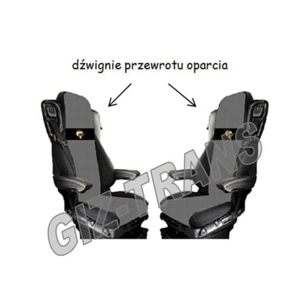 Pokrowce MERCEDES ACTROS MP4 od 2011 fotel pasażera amortyzowany – 2 pasy nr. 121 Szare - obrazek 2