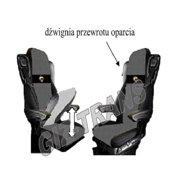 Pokrowce Sztruksowe MERCEDES MP 4 od 2011 fotel pasażera nieamortyzowany – 2 pasy nr. 122 Szary - obrazek 2
