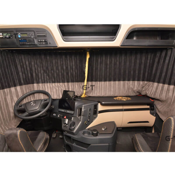 Zasłonki Plisowane PRESTIGE LINE MERCEDES ACTROS MP1 , MP2 , MP3 , MP4 , MP5 czarno-szare - obrazek 2