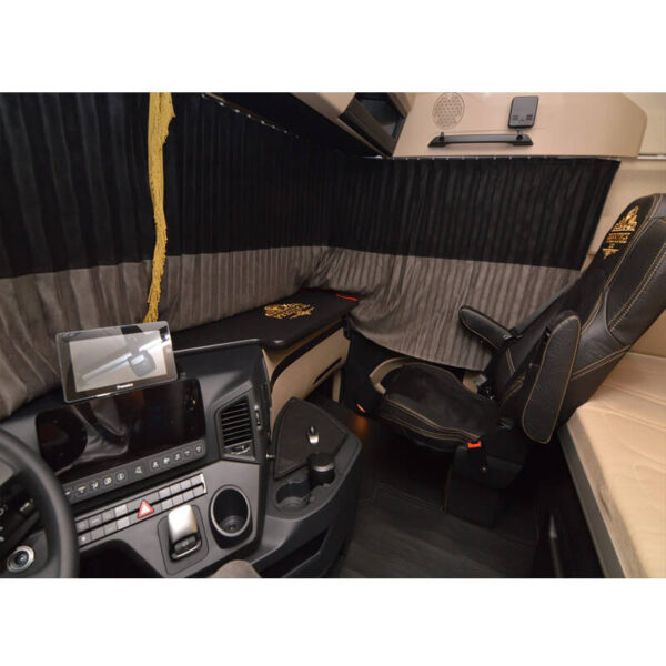 Zasłonki Plisowane PRESTIGE LINE MERCEDES ACTROS MP1 , MP2 , MP3 , MP4 , MP5 czarno-szare - obrazek 3