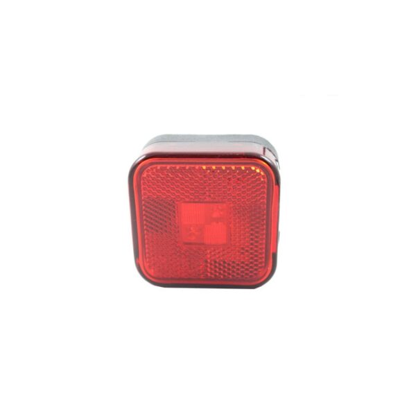 Lampa obrysowa kwadratowa z odblaskiem, diodowa 12/24V - czerwona - obrazek 2