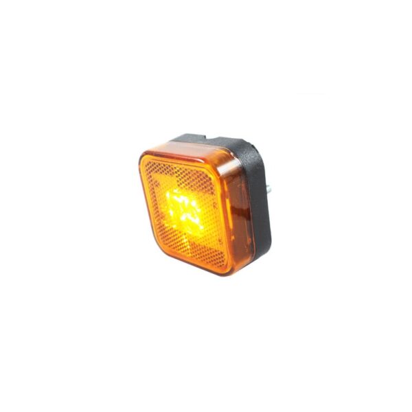 Lampa obrysowa kwadratowa z odblaskiem, diodowa 12/24V - pomarańczowa