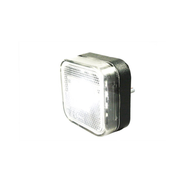 Lampa obrysowa kwadratowa z odblaskiem, diodowa 12/24V - biała
