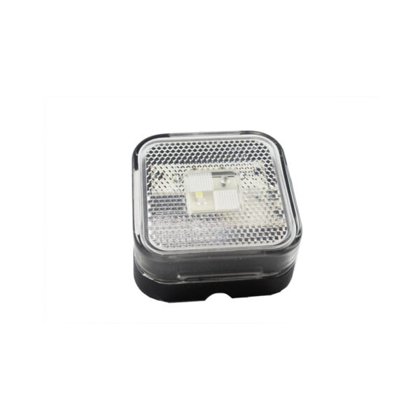 Lampa obrysowa kwadratowa z odblaskiem, diodowa 12/24V - biała - obrazek 2