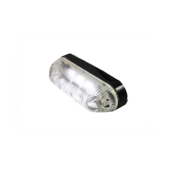Lampa obrysowa owalna diodowa, biała, kabel 0,5m, 12/24V