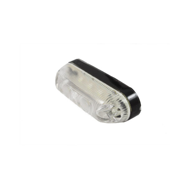 Lampa obrysowa owalna diodowa, biała, kabel 0,5m, 12/24V - obrazek 2