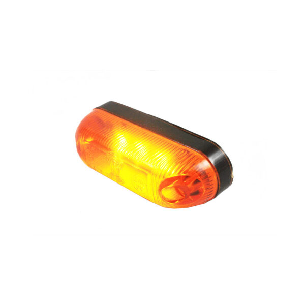 Lampa obrysowa owalna diodowa, pomarańczowa, kabel 0,5m, 12/24V