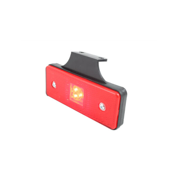 Lampa obrysowa prostokątna z odblaskiem HOR 42, diodowa - czerwona, 12/24V, wieszak mocowany za lampą