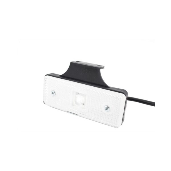 Lampa obrysowa prostokątna z odblaskiem HOR 42, diodowa - biała, 12/24V, wieszak mocowany za lampą