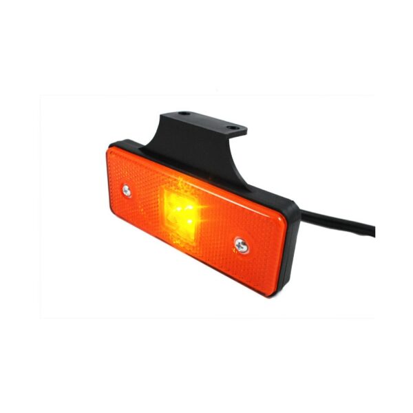 Lampa obrysowa prostokątna z odblaskiem HOR 42, diodowa - pomarańczowa, 12/24V, wieszak mocowany za lampą