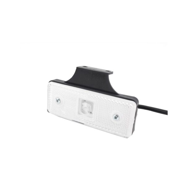 Lampa obrysowa prostokątna z odblaskiem HOR 42, diodowa - biała, 12/24V, wieszak mocowany za lampą - obrazek 2