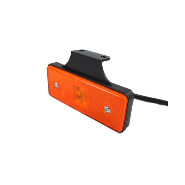 Lampa obrysowa prostokątna z odblaskiem HOR 42, diodowa - pomarańczowa, 12/24V, wieszak mocowany za lampą - obrazek 2