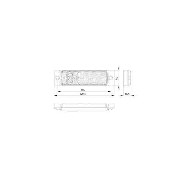 Lampa obrysowa z odblaskiem HOR 41 + wieszak, diodowa, pomarańczowa - obrazek 3