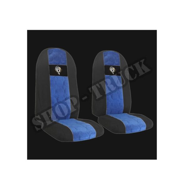 Pokrowce DAF 95 XF od 1997, 105 XF od 2006, LF CF od 2002 fotele lotnicze - 2 pasy Nr. 003 Niebieski