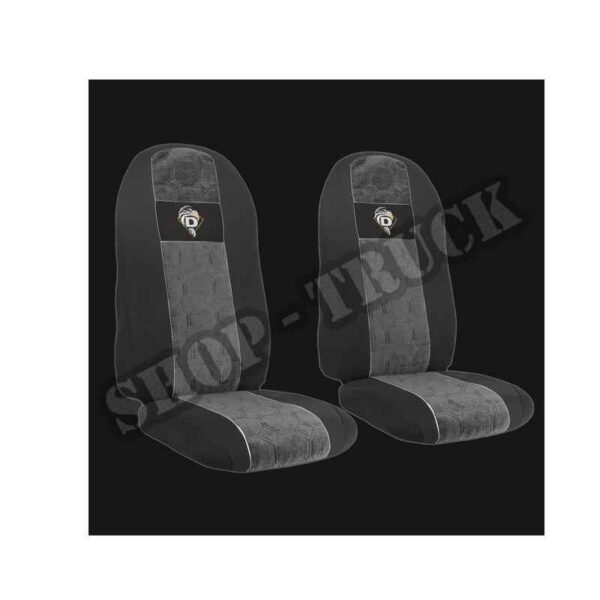 Pokrowce DAF 95 XF od 1997, 105 XF od 2006, LF CF od 2002 fotele lotnicze - 2 pasy Nr. 003 Szary