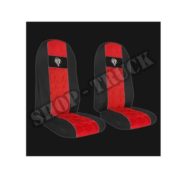 Pokrowce DAF 95 XF od 1997, 105 XF od 2006, LF CF od 2002 fotele lotnicze - 2 pasy Nr. 003 Czerwony
