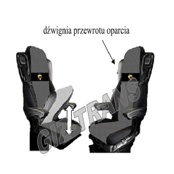 Pokrowce Welur MERCEDES ACTROS MP 4 od 2001 fotel pasażera nieamortyzowany – 2 pasy nr. 122 Czerwony - obrazek 2