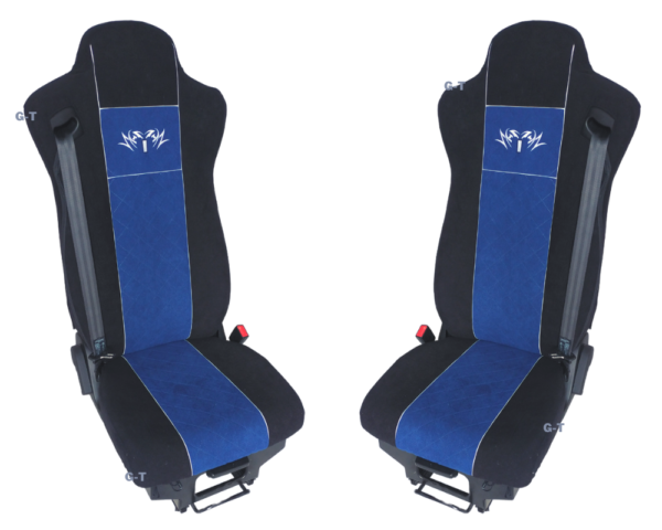 Pokrowce sztruks IVECO S-WAY po 2019 r. nr. 158 czarny/niebieski