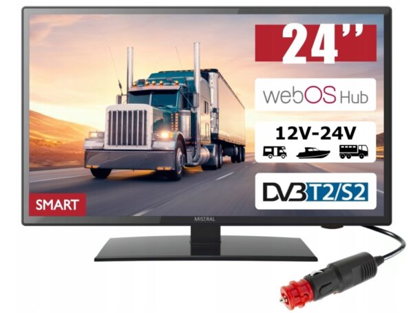 Telewizor Mistral 24" Full HD SmartTV WebOS LED 12/24v na kemping do TIRa