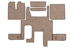 Dywany, dywaniki "PRESTIGE-LINE" MAN TGX od 2007r. do 2016r. automat 2 szuflady eco-skóra marszczona beż
