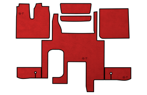 Dywany, dywaniki "PRESTIGE-LINE" MAN TGX od 2007r. do 2016r. automat 2 szuflady eco-skóra marszczona czerwony