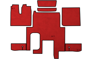 Dywany, dywaniki "PRESTIGE-LINE" MAN TGX od 2007r. do 2016r. automat 1 szuflada, eco-skóra marszczona czerwony