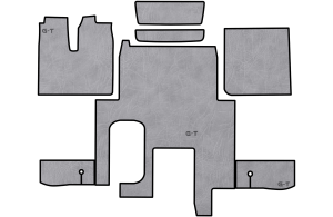 Dywany, dywaniki "PRESTIGE-LINE" MAN TGX od 2007r. do 2016r. automat 1 szuflada, eco-skóra marszczona szary