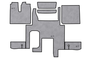 Dywany, dywaniki "PRESTIGE-LINE" MAN TGX od 2007r. do 2016r. automat 2 szuflady eco-skóra marszczona szary