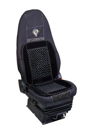 Mata na fotel, koraliki z welurem uniwersalne czarny 1 szt.